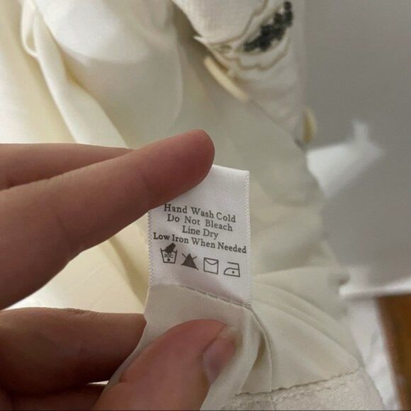 Coldwater creek jacket womens ivory embroidered floral jacket size 10 - Picture 8 of 11